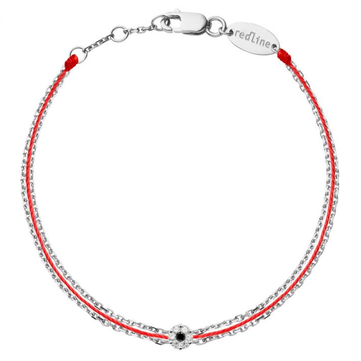 String Bracelet For Women with 0.06ct Round Diamond in White Gold Cluster Setting - Redline