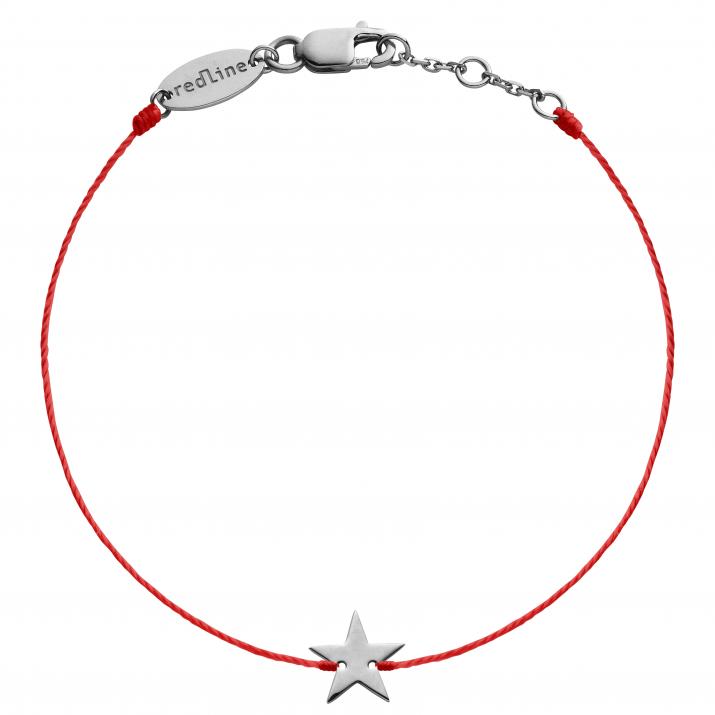 String Bracelet For Women with Star in Black Gold  - Redline