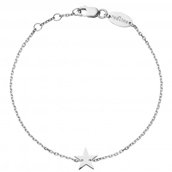 Chain Bracelet For Women with Star in White Gold  - Redline