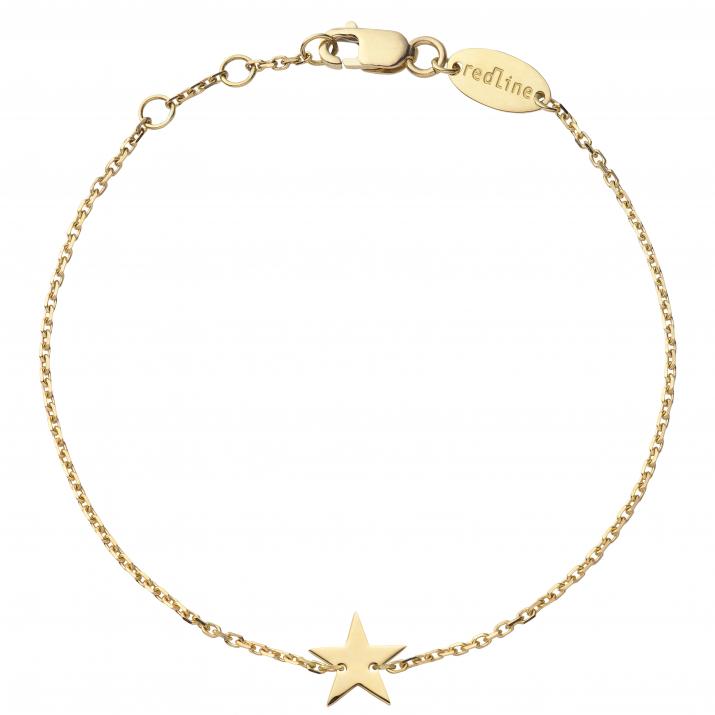 Chain Bracelet For Women with Star in Yellow Gold  - Redline