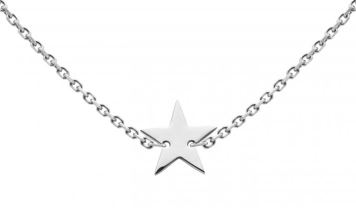 Chain Necklace For Women with Star in White Gold  - Redline