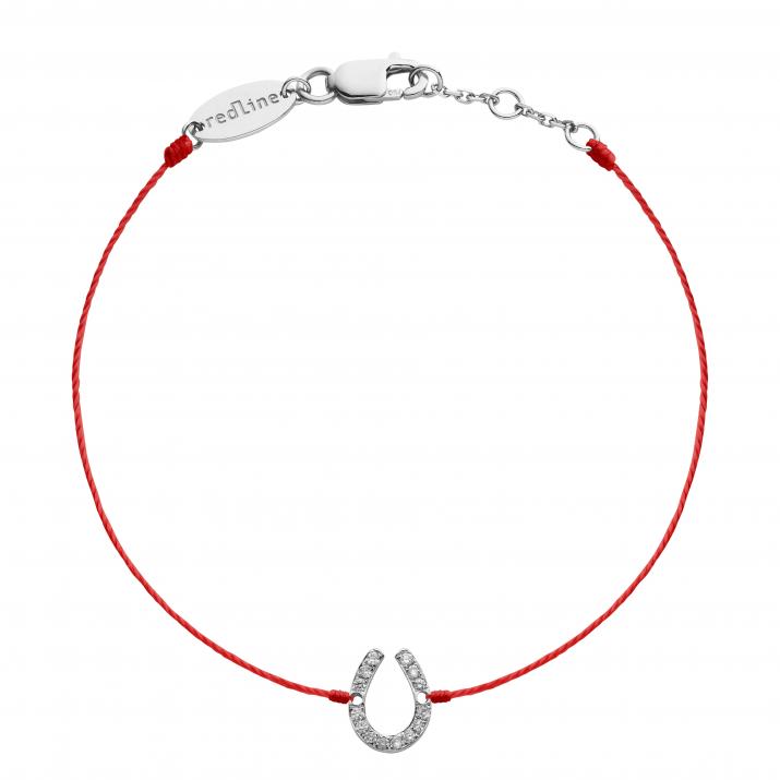 String Bracelet For Women with 0.04ct Round Diamond in White Gold Pavé Setting - Redline - 0++