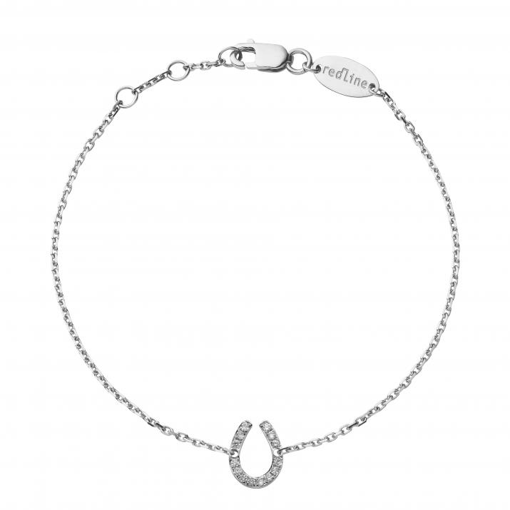 Chain Bracelet For Women with 0.04ct Round Diamond in White Gold Pavé Setting - Redline