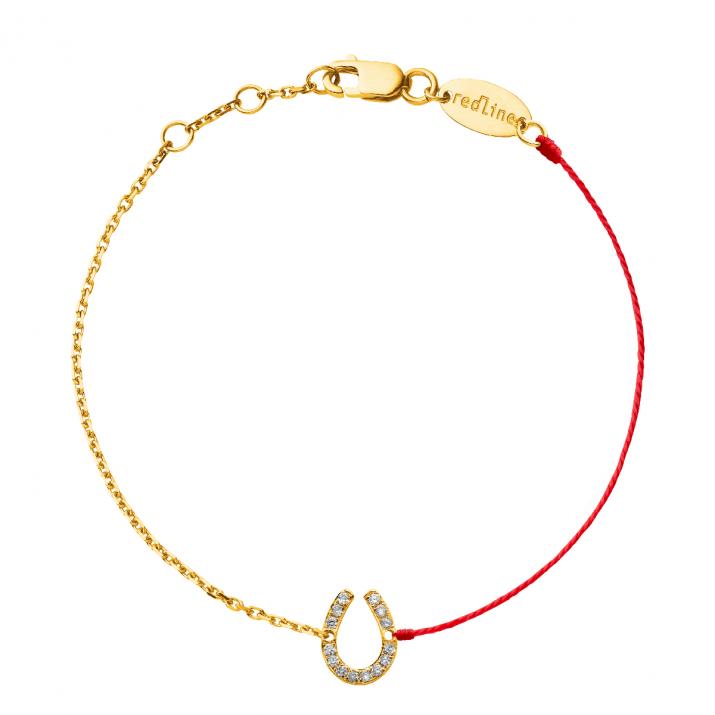 Fer A Cheval Pavé Half-thread Half-chain Bracelet Yellow Gold - Redline