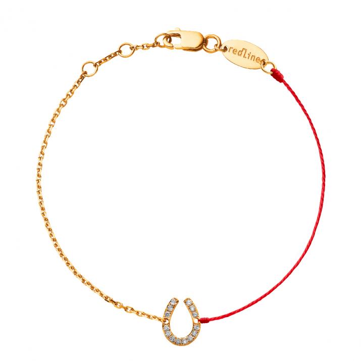 Fer A Cheval Pavé Half-thread Half-chain Bracelet Rose Gold - Redline