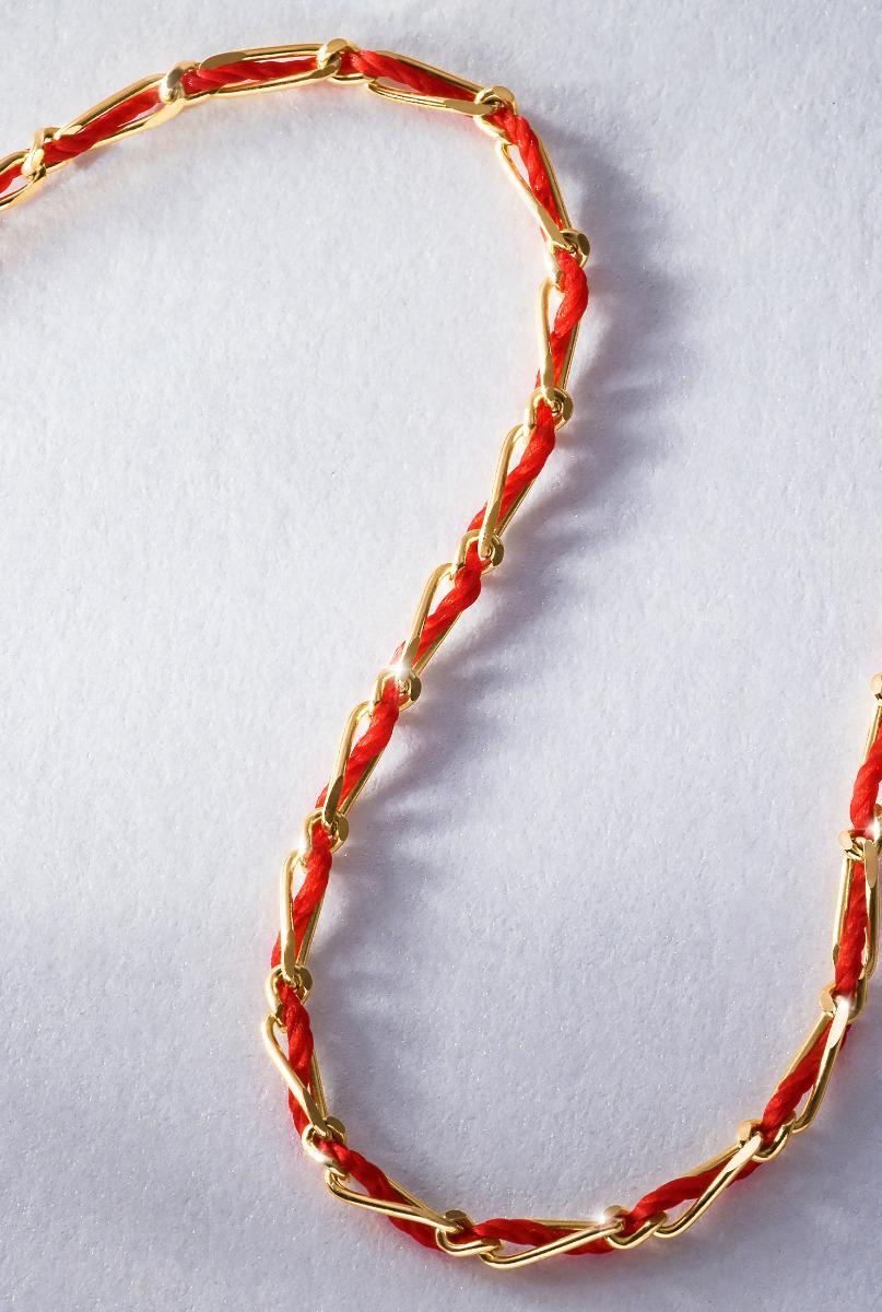 RedLine Jewelry - Yellow gold Entrelacet bracelet with thread for