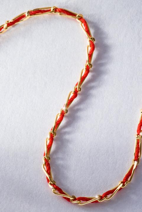 Yellow gold Entrelacet bracelet with thread - Redline - 0++