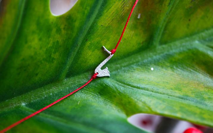 String Bracelet For Women with 0.016ct Diamond in White Gold - Redline - 0++