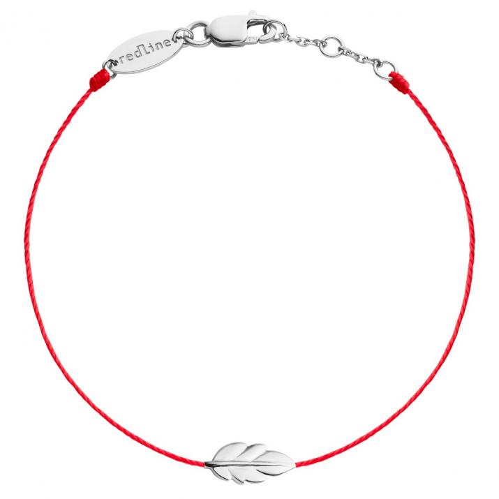 String Bracelet For Women with Leaf in White Gold - Redline
