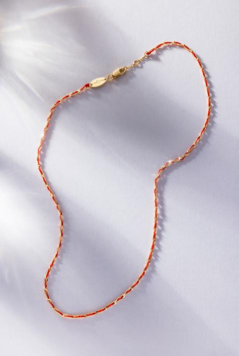 Yellow gold Entrelacet thread necklace - Redline - 0++