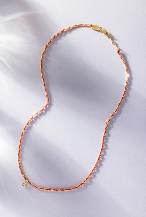 Entrelacet necklace in yellow gold and diamond - Redline - 0++