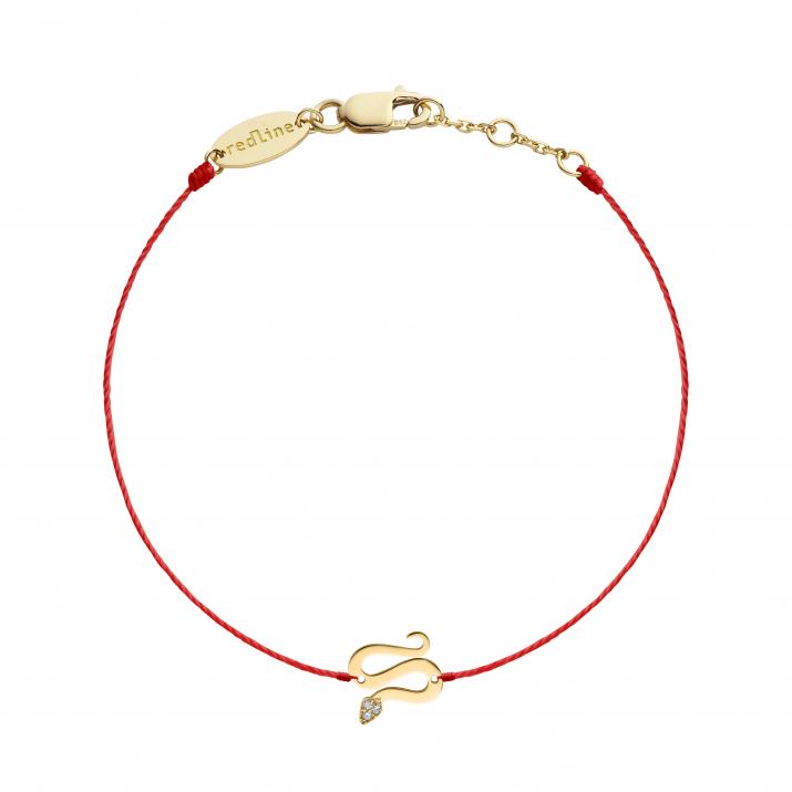 String Bracelet For Women with 0.01ct Round Diamond in Yellow Gold Pavé Setting - Redline - 0++