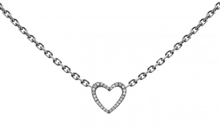 Chain Necklace For Women with 0.05ct Round Diamond in Black Gold Pavé Setting - Redline