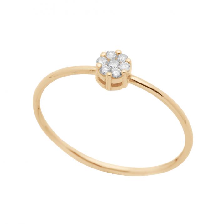 Ring with 0.10ct Round Diamond in Rose Gold Cluster Setting - Redline