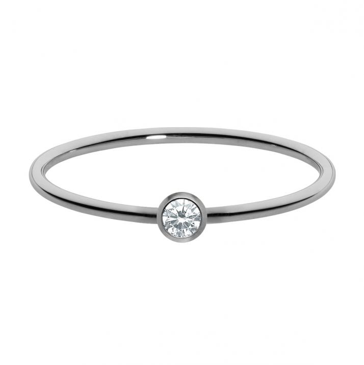 Bangle Ring with 0.05ct Round Diamond in Black Gold Bezel Setting - Redline - 0++