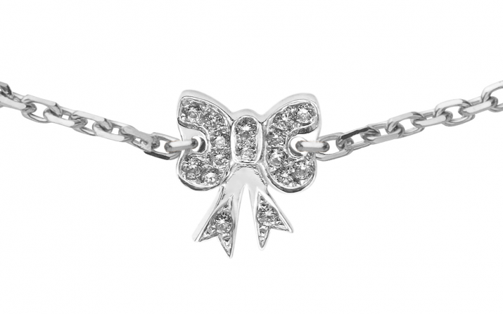 Chain Bracelet Petit Noeud Noeud White Gold RedLine Jewelry - Redline - 0++