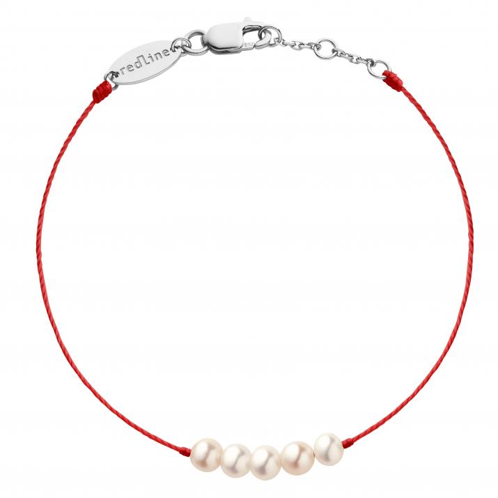 String Bracelet For Women with Pearls in White Gold  - Redline - 0++