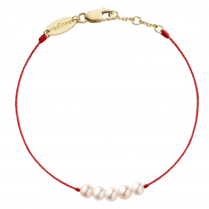 String Bracelet For Women with Pearls in Yellow Gold  - Redline - 0++