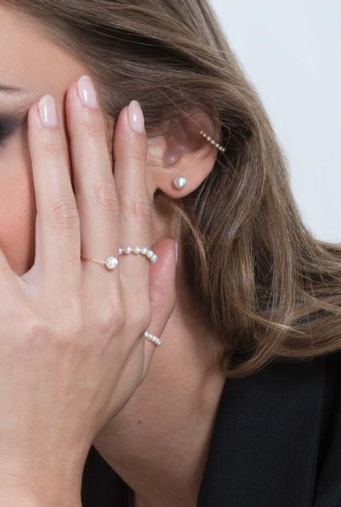 Pearl ring with yellow gold clasp - Redline - 0++