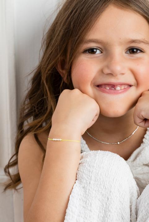 String Bracelet For Children with Pearls in Rose Gold  - Redline - 0++