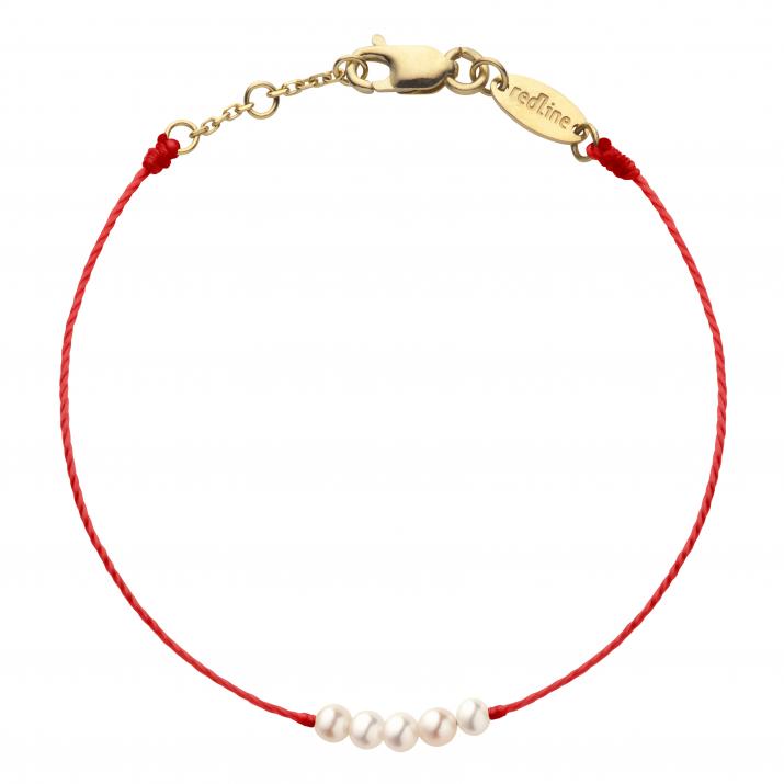 String Bracelet For Children with Pearls in Yellow Gold  - Redline - 0++