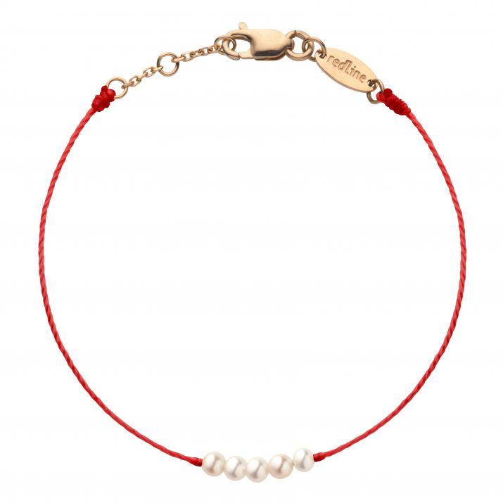 String Bracelet For Children with Pearls in Rose Gold  - Redline - 0++