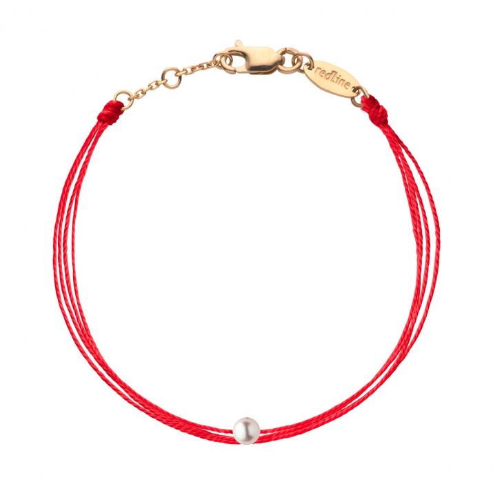 Multistring Bracelet For Children with 1 Pearl in Yellow Gold - Redline - 0++