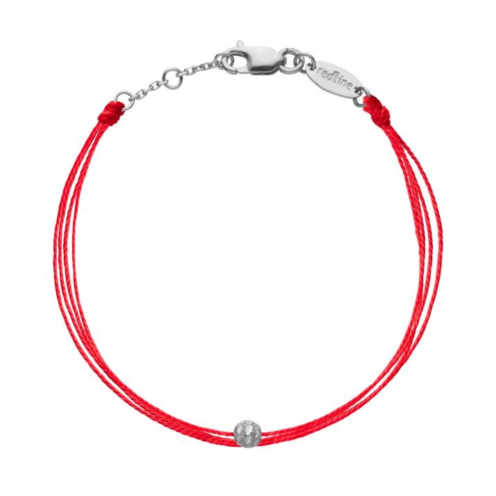 Multistring Bracelet For Children with a Hammered Pearl in White Gold - Redline