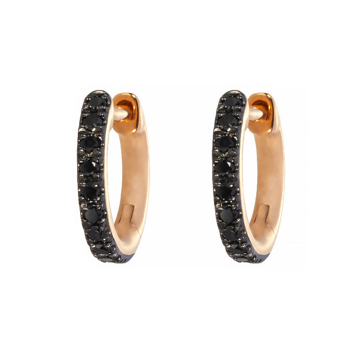 Earrings Si Joli Mini Creole Kcolor Rose Gold Black Diamond Redline