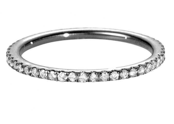 Bangle Ring with 0.346ct Round Diamond in Black Gold Prong Setting - Redline - 0++