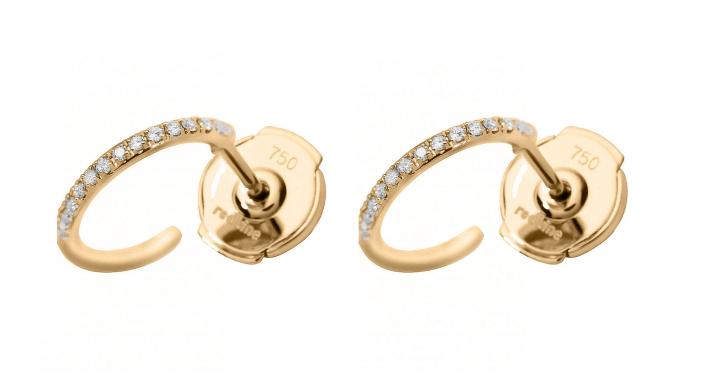 Earrings with 0.14ct Round Diamond in Rose Gold Pavé Setting - Redline - 0++