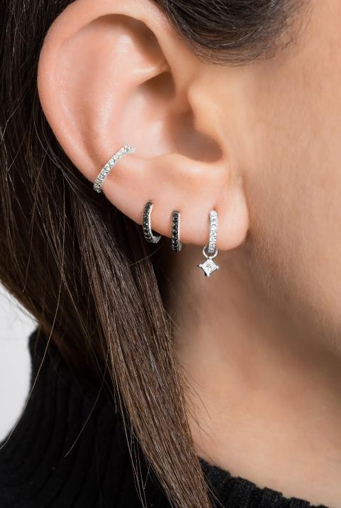 Si Joli Mini Creole Kcolor Earring White Gold - Redline - 0++