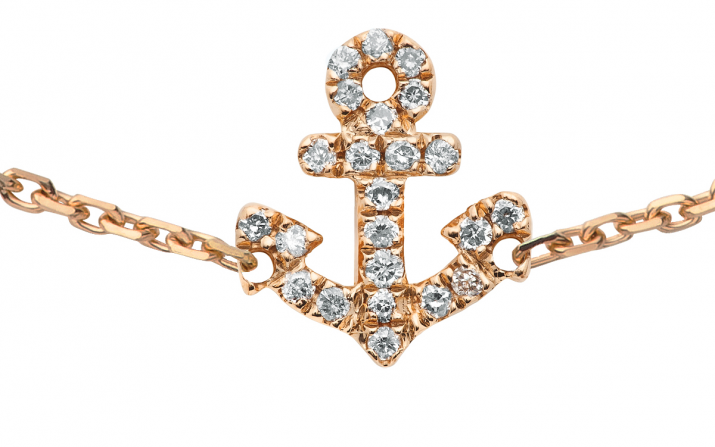 Chain Bracelet For Women with 0.064ct Round Diamond in Rose Gold Pavé Setting - Redline - 0++