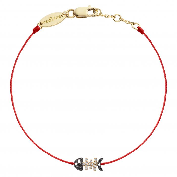 String Bracelet For Women with 0.065ct Round Diamond in Yellow Gold Pavé Setting - Redline - 0++