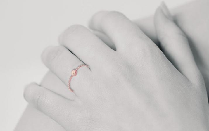 Chain Ring Sweety One Rose Gold RedLine Jewelry - Redline - 0++