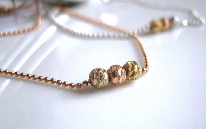 Chain Necklace Sweety Three Yellow Gold RedLine Jewelry - Redline - 0++