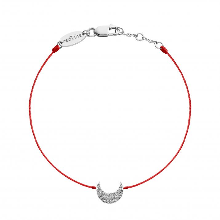 String Bracelet For Women with 0.09ct Round Diamond in White Gold Pavé Setting - Redline