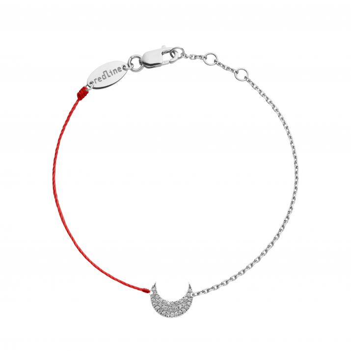 String-Chain Bracelet For Women with 0.09ct Round Diamond in White Gold Pavé Setting - Redline
