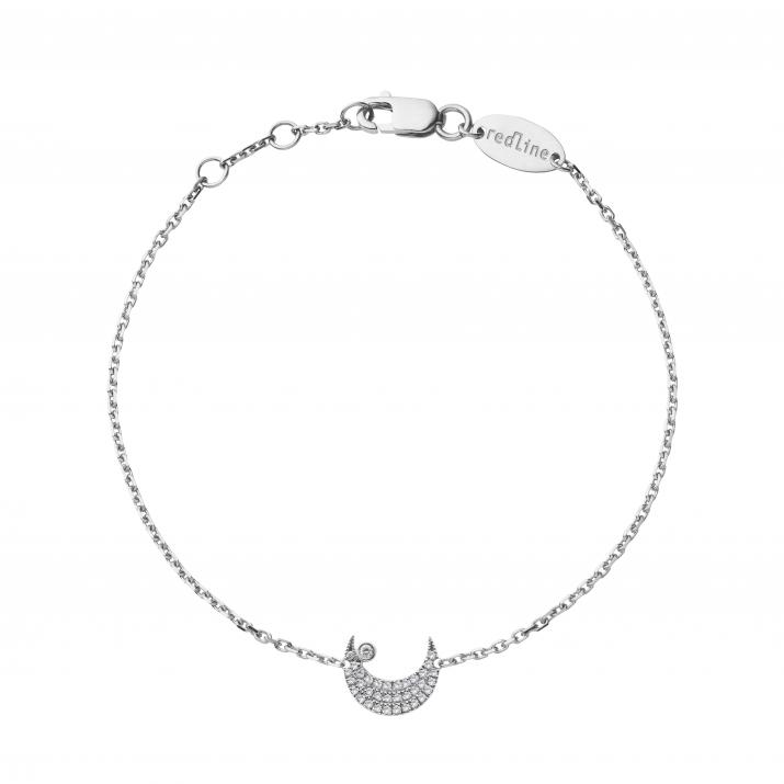 Chain Bracelet For Women with 0.12ct Round Diamond in White Gold Pavé Setting - Redline