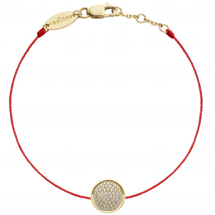 String Bracelet For Women with 0.31ct Round Diamond in Yellow Gold Pavé Setting - Redline - 0++
