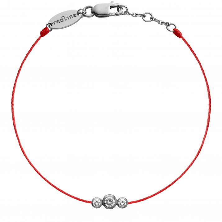 String Bracelet For Women with 0.20ct Round Diamond in Black Gold Bezel Setting - Redline - 0++