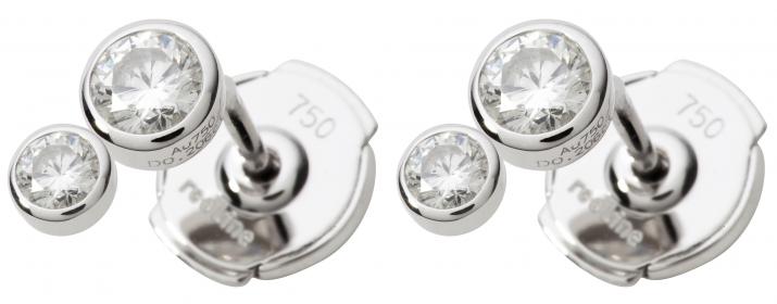 Earrings with 0.30ct Round Diamond in White Gold Bezel Setting - Redline