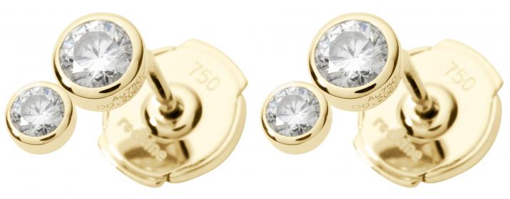 Earrings with 0.30ct Round Diamond in Yellow Gold Bezel Setting - Redline