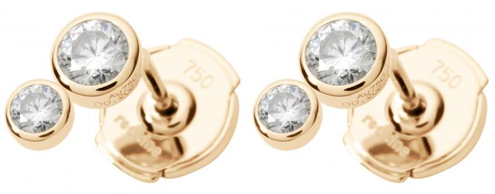 Earrings with 0.30ct Round Diamond in Rose Gold Bezel Setting - Redline