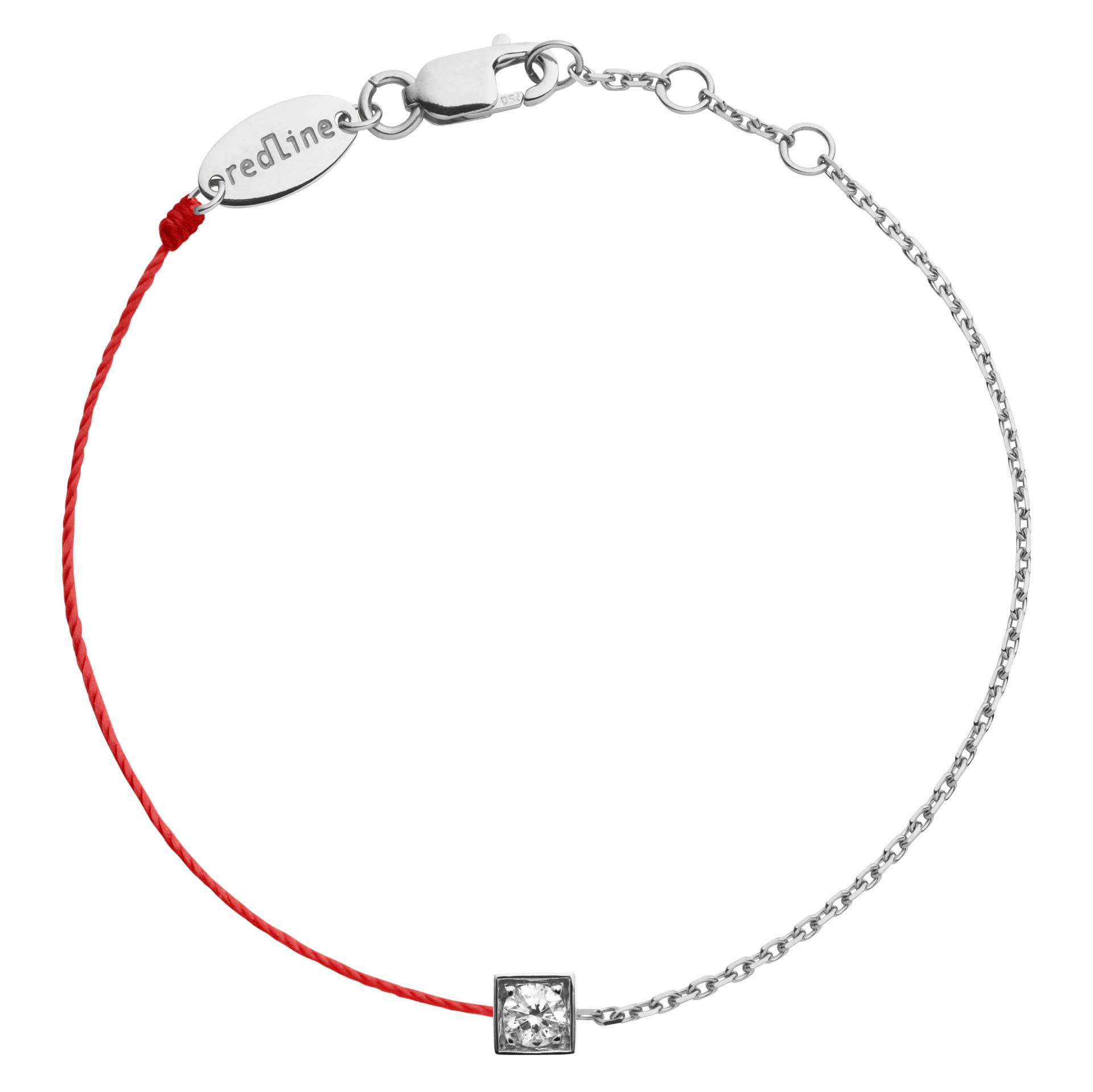 redline Cube ダイヤモンド ブレスレット Redline Jewerly - Cube - String Bracelet For Men with 0.10ct Round