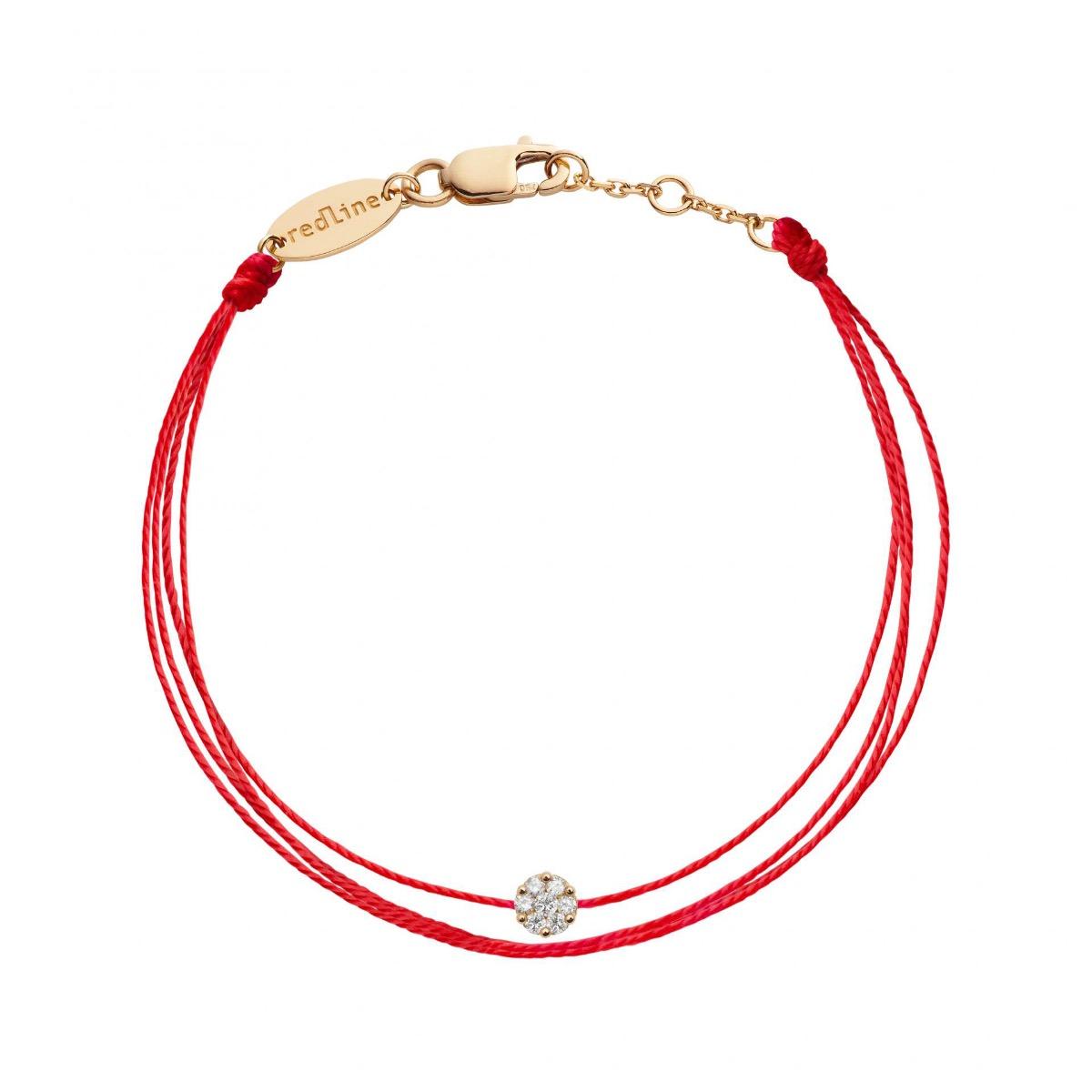 Single Diamond Red Illusion Yellow Gold Bracelet