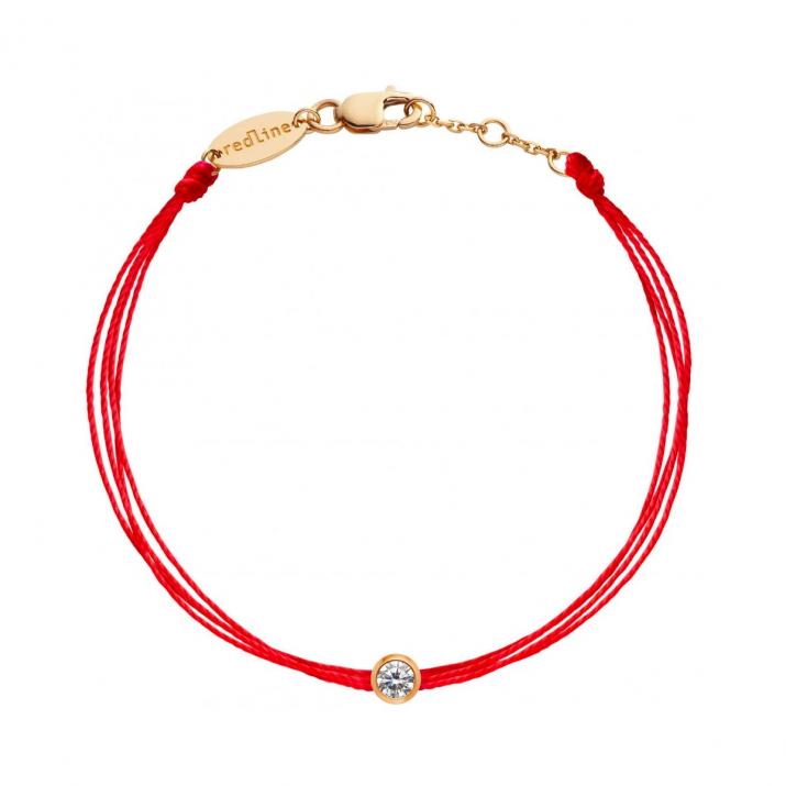 Multistring Bracelet For Women with 0.10ct Round Diamond in Rose Gold Bezel Setting - Redline - 0++