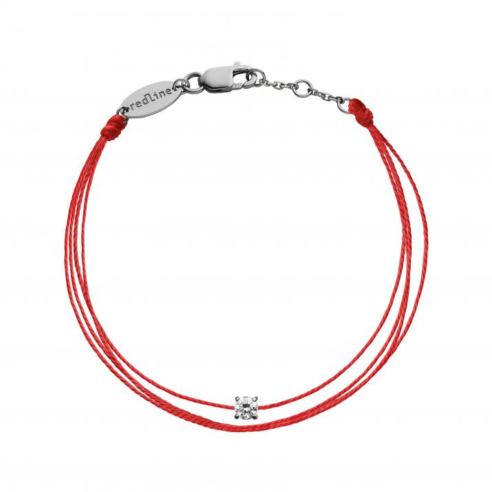 Multistring Bracelet For Women with 0.08ct Round Diamond in Black Gold Prong Setting - Redline