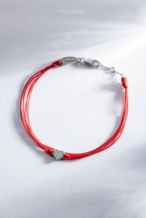 Multistring Bracelet For Women with 0.07ct Round Diamond in Black Gold Pavé Setting - Redline - 0++