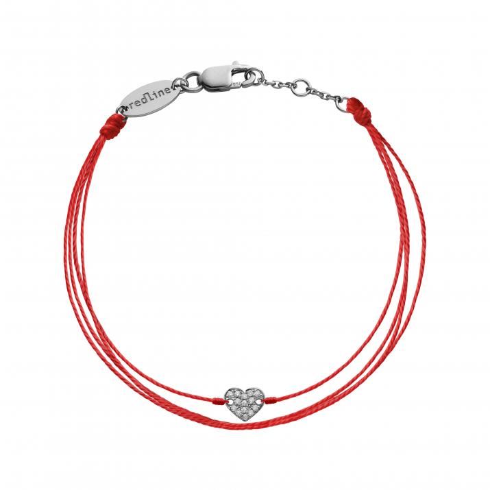 Multistring Bracelet For Women with 0.07ct Round Diamond in Black Gold Pavé Setting - Redline - 0++